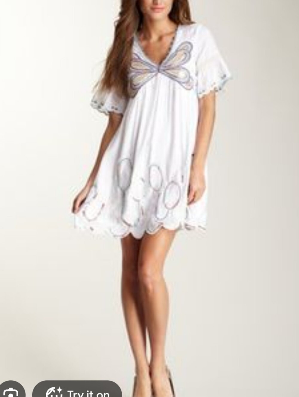 Custo Barcelona Dress Boho Embroidered Lined Size Small READ